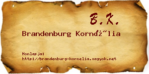 Brandenburg Kornélia névjegykártya